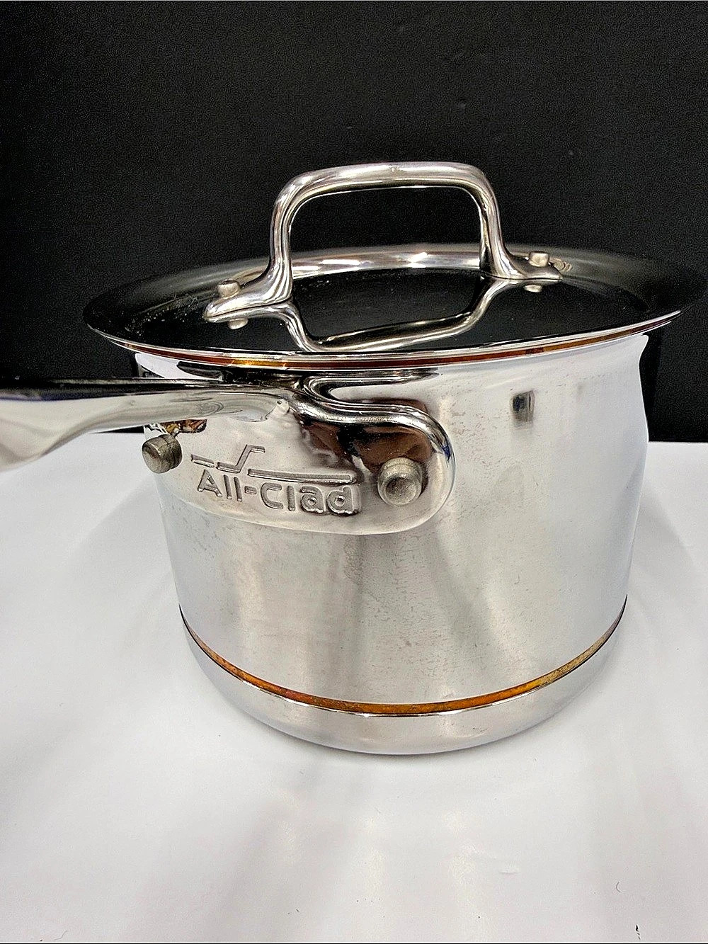 RARE New Old Stock Vintage All-Clad Cop-R-Chef 2 Qt Copper Stainless Saucepan w/